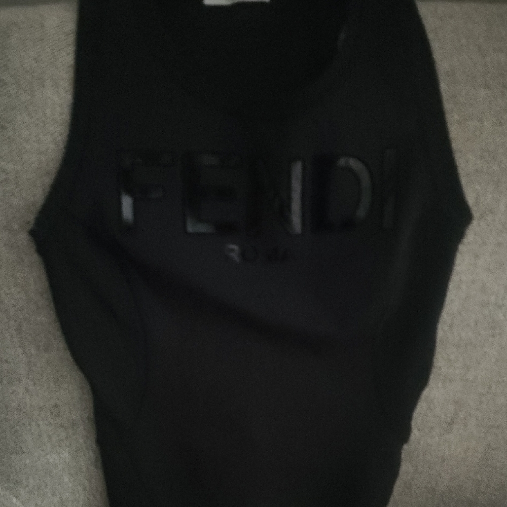 Fendi Black Logo Tank Top